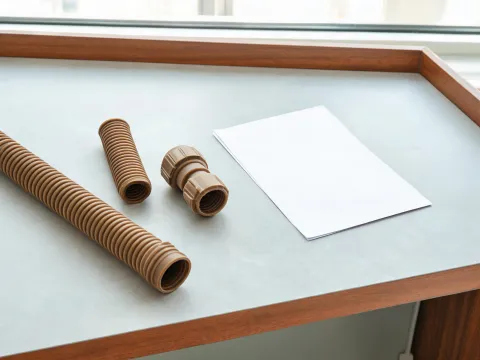 A fitting and hose sample prepared for compatibility review