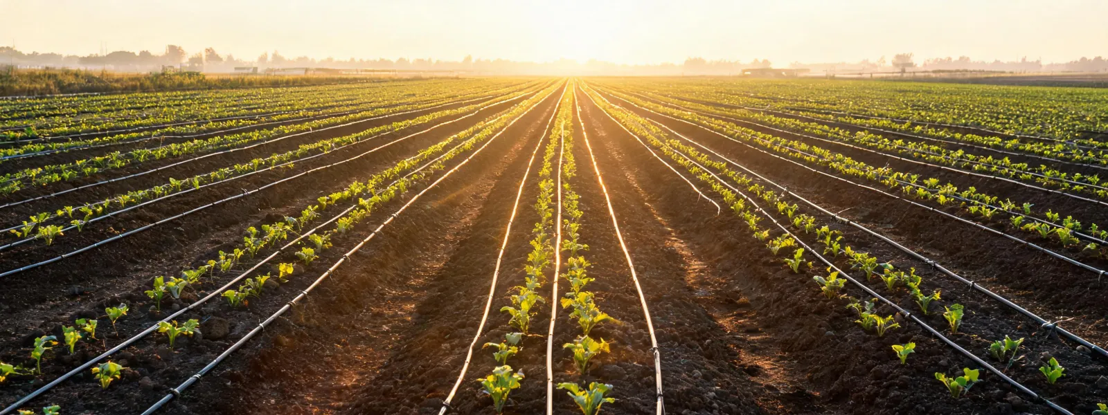 Irrigated rows ready for a new planting season